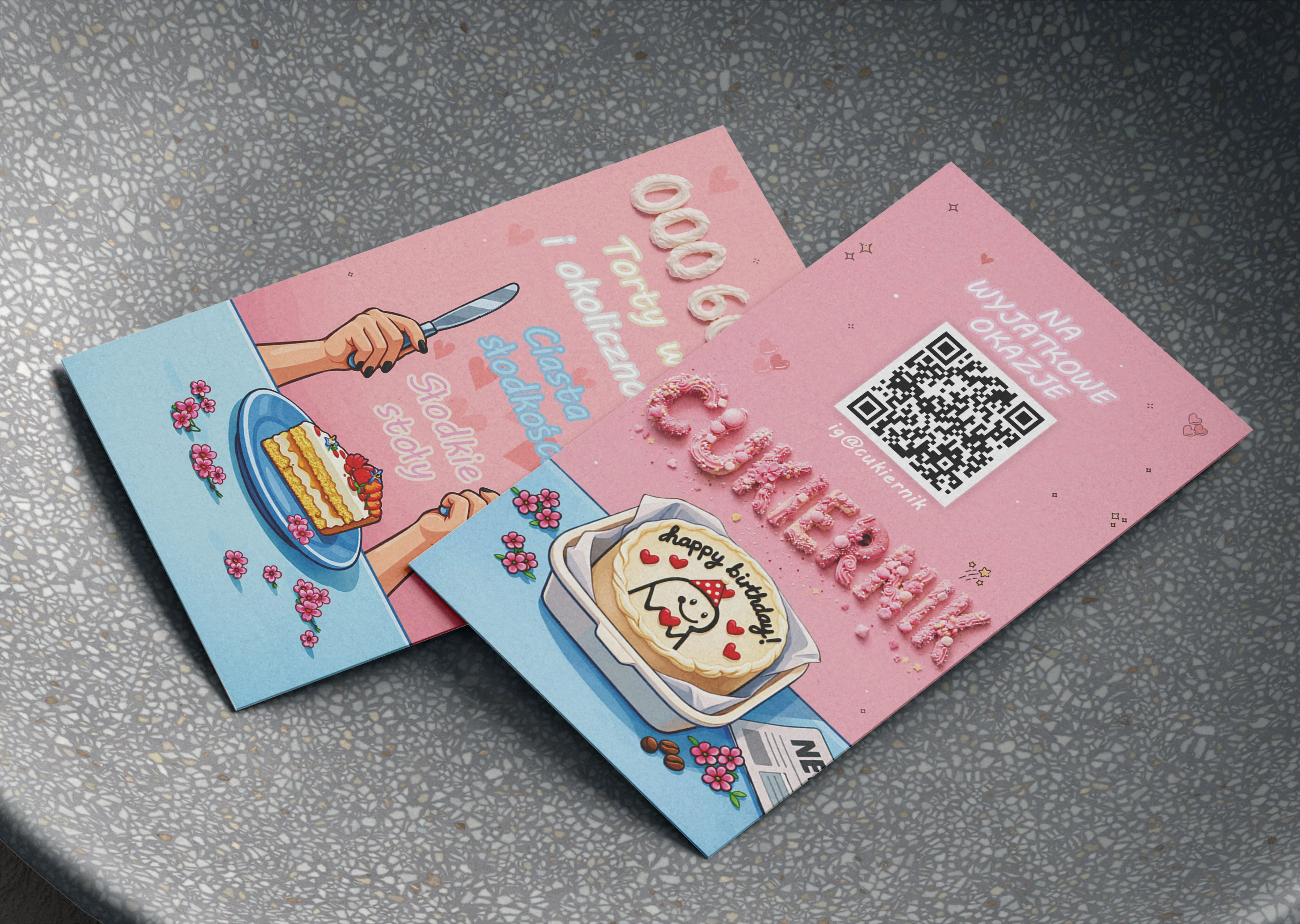 Projekt wizytówki dla cukierni