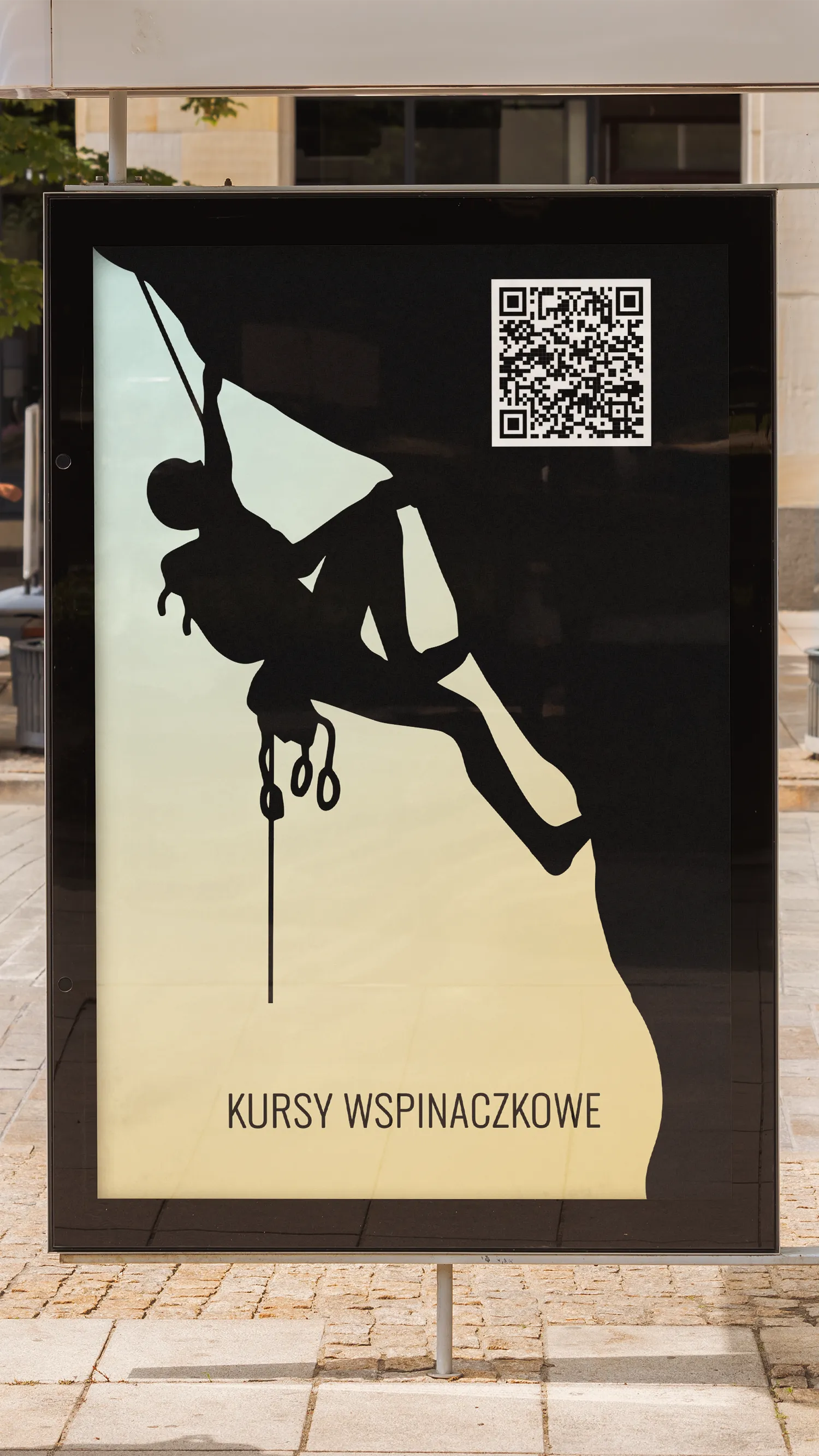 Plakat i citylight dla kursów wspinaczkowych